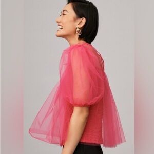 Anthropologie pink/rose Sheer Blouse